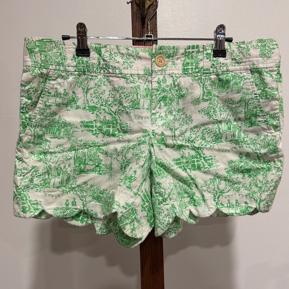 Lilly Pulitzer Callahan Scallop Short Toile Garden Party Club 12 Grandmillennial